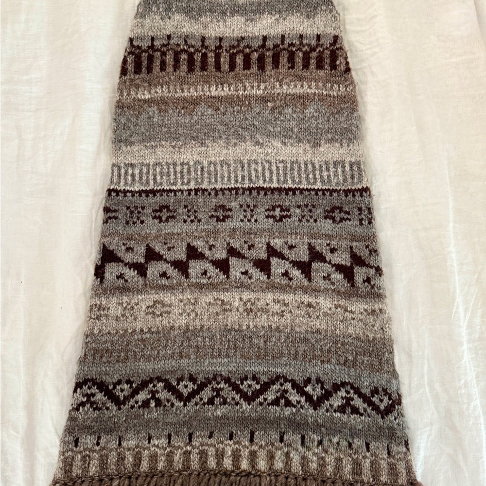 Peruvian Connection Tan and Brown Maxi Pencil Skirt XS